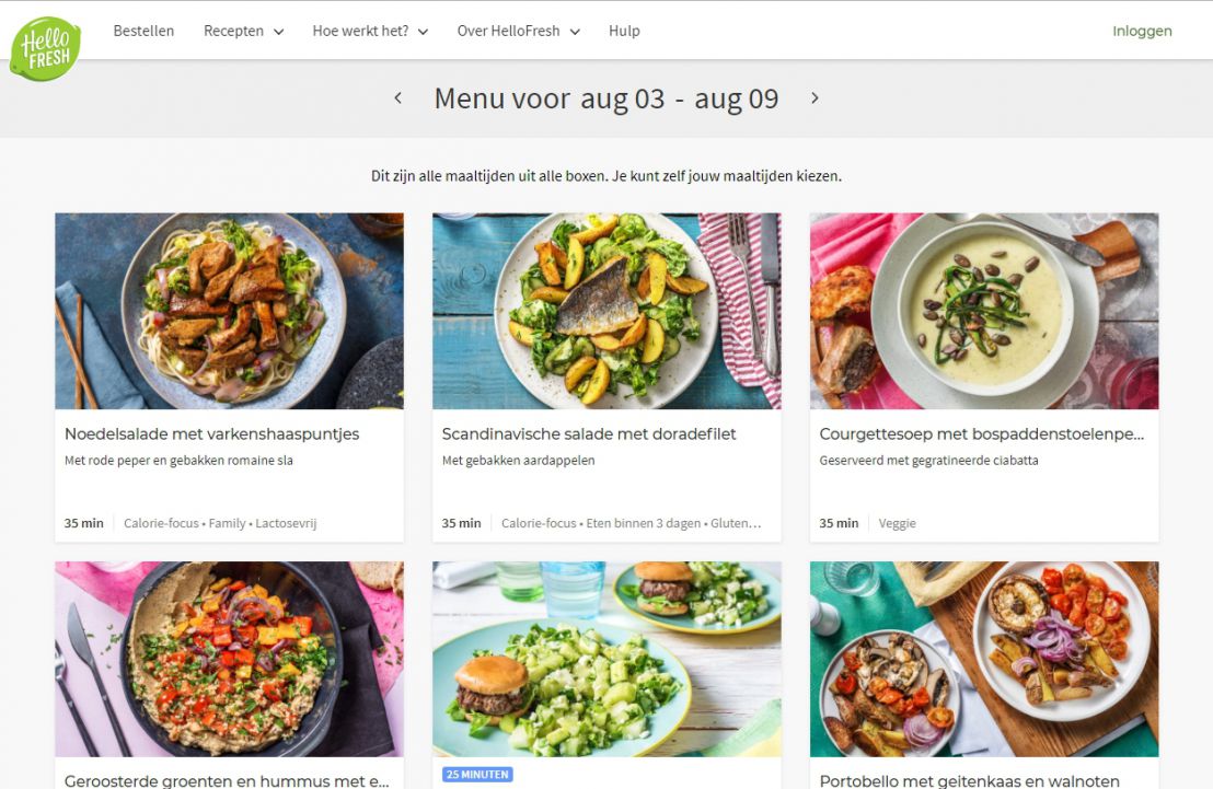 Zelf gerechten kiezen bij HelloFresh