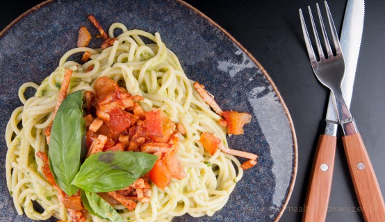 Een lekkere maaltijd van Dinnerly met spaghetti